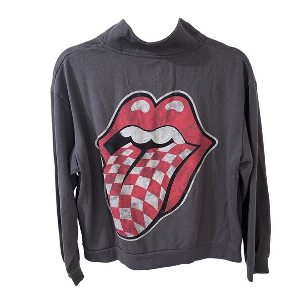 The Rolling Stones Official Merch Quarter Zip Sweatshirt Gray, size M - Picture 4 of 6